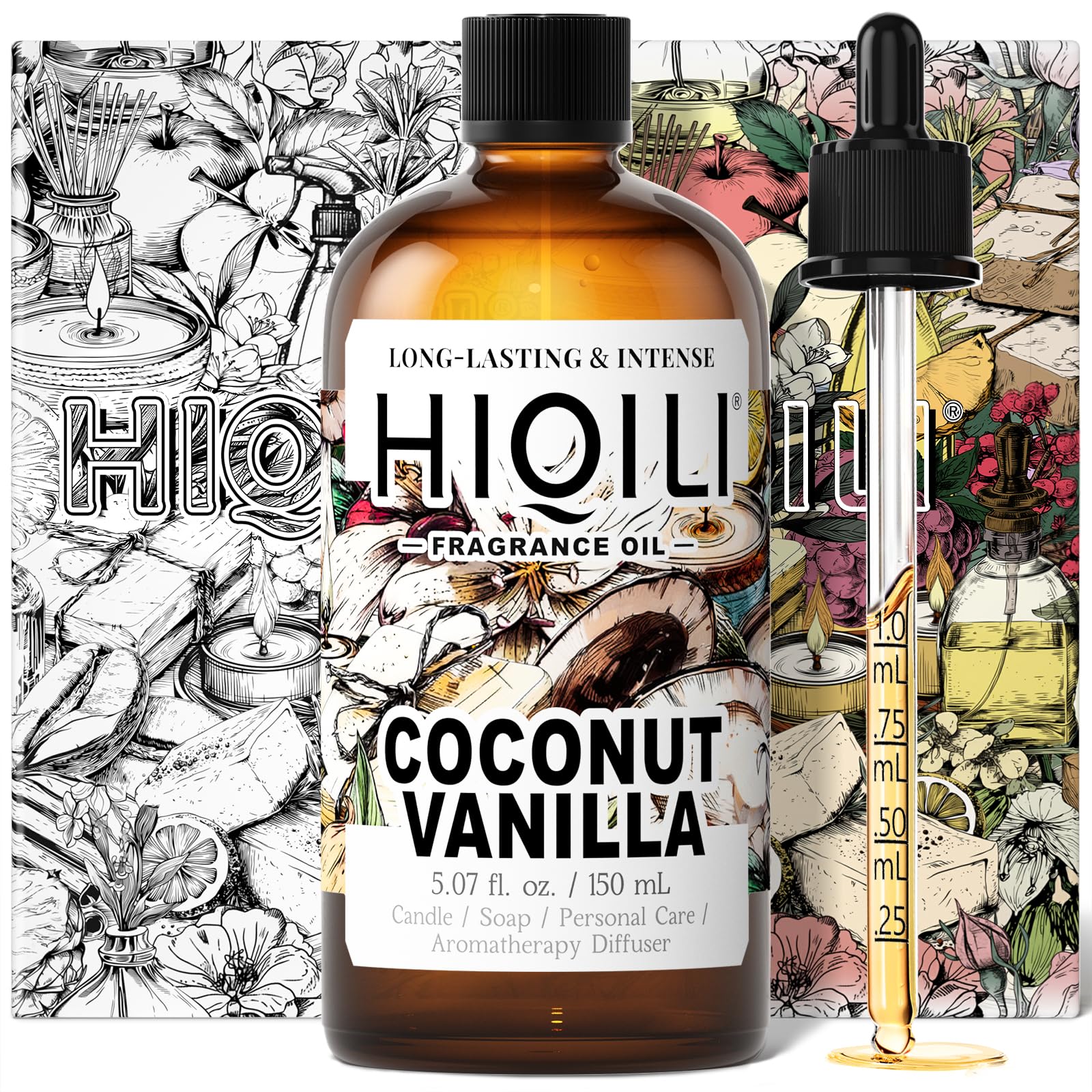 HIQILI Coconut Vanilla Fragrance Oil for Home Diffuser - 5.07 Fl Oz