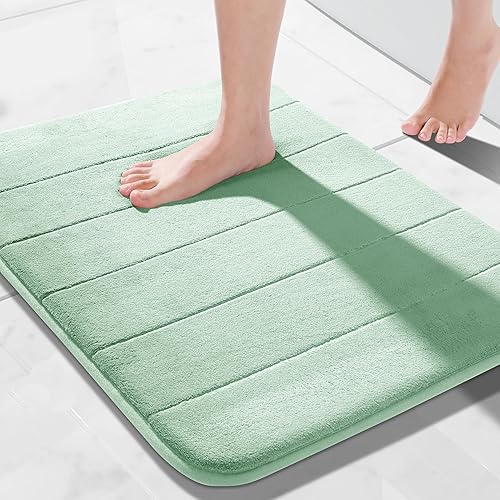 Alfombra de baño de espuma viscoelástica, 24 x 17 pulgadas, cómoda, suave, antideslizante, súper absorbente, de secado rápido, alfombra de baño para