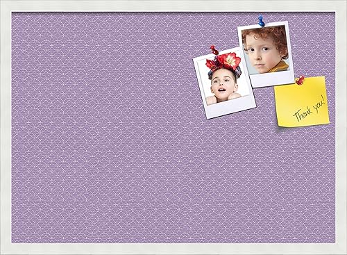 Miniatura 346 de PinPix Tablero de anuncios de corcho de 12 x 12 pulgadas. Este tablero decorativo enmarcado viene con diseño de círculos B W y un marco blanco