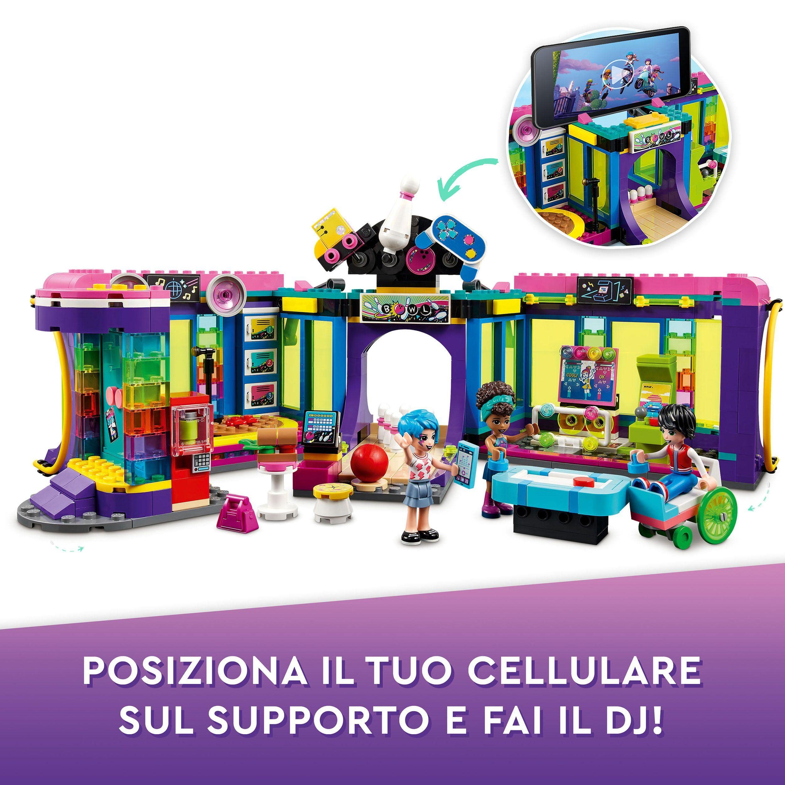 LEGO Friends Arcade Roller Disco, Set Costruzioni Discoteca, Mini Bambolina Andrea, Idea Regalo, Giochi per Bambine e Bambini dai 7 Anni 41708