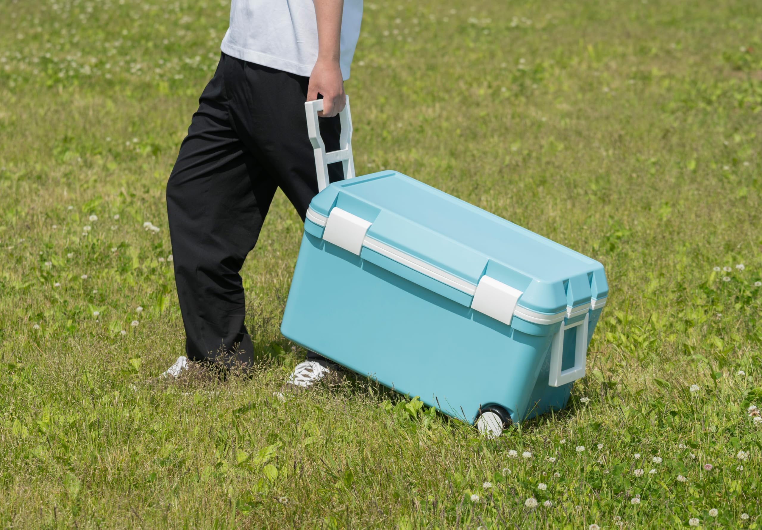 JEJアステージ フタが外せてお手入れ簡単 クーラーボックス フォレスクルー セラドンブルー 46L 日本製[幅635X奥行359X高さ383MM]2L ペットボトルを立てて収納できる 保冷 軽量 ホイール付 部… Amazon.co.jp: JEJアステージ フタが外せてお手入れ簡単 クーラー