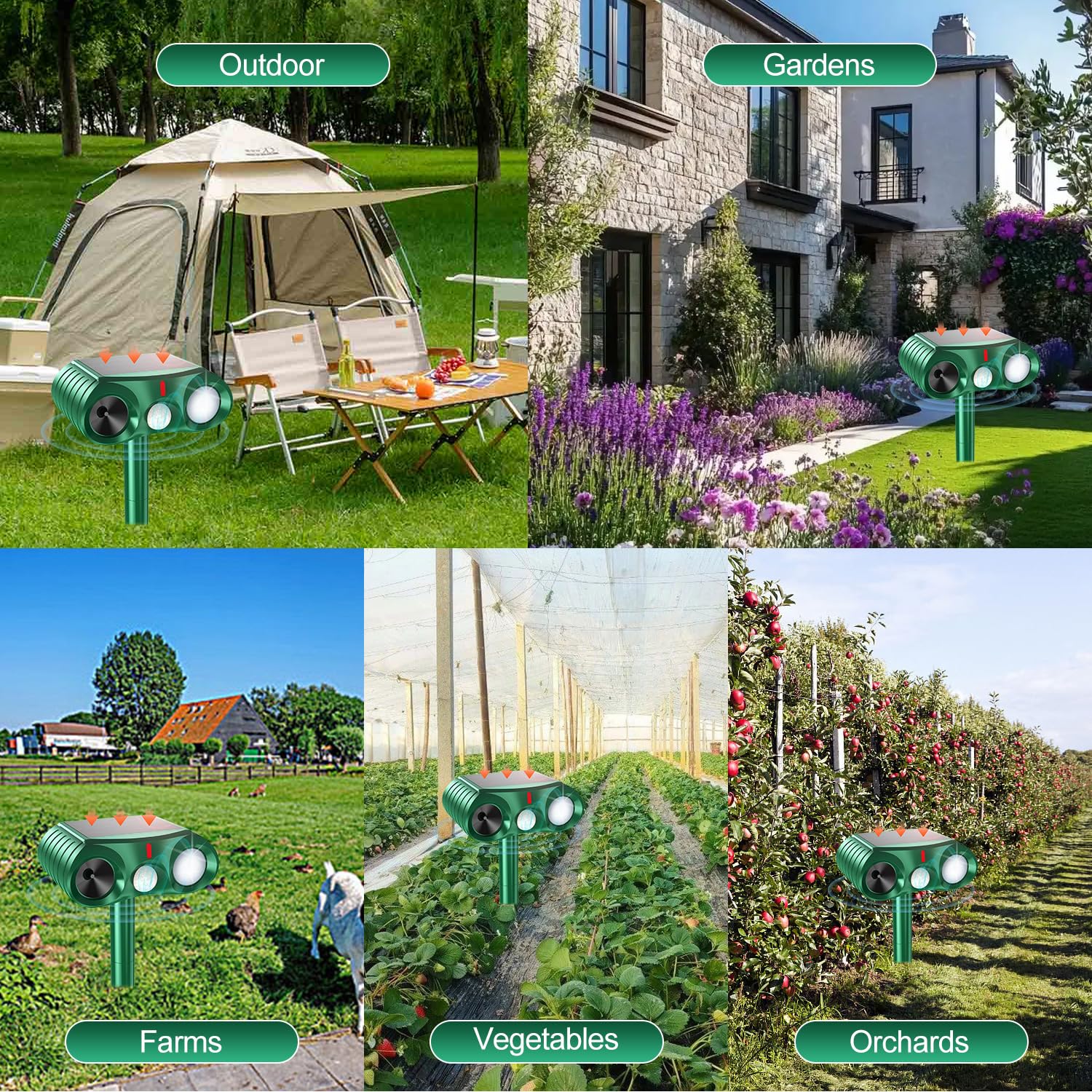 Dissuasore per gatti da giardino, a ultrasuoni, vincitore del test, repellente per animali a ultrasuoni, impermeabile, con sensore di movimento, luce lampeggiante per gatti, cani, uccelli, scoiattoli