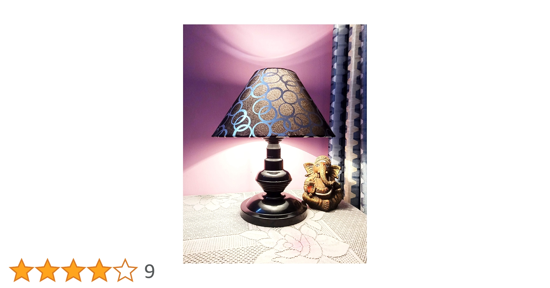 Buy DIKANSHA Blue Circle Printed Black Conical Shade and