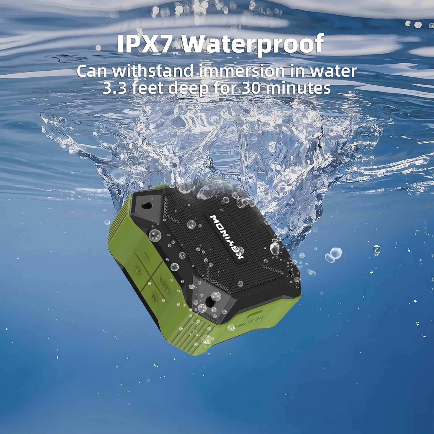 Portable Bluetooth Speaker with IPX7 Waterproofing and Shockproofing, TWS Stereo Pairing and Hands-Free Calling, 12H Playtime, Small Wireless Speaker for Outdoor Scenarios Travel Beach Shower Upgraded version Green image 4 of 8 B08PXV779D