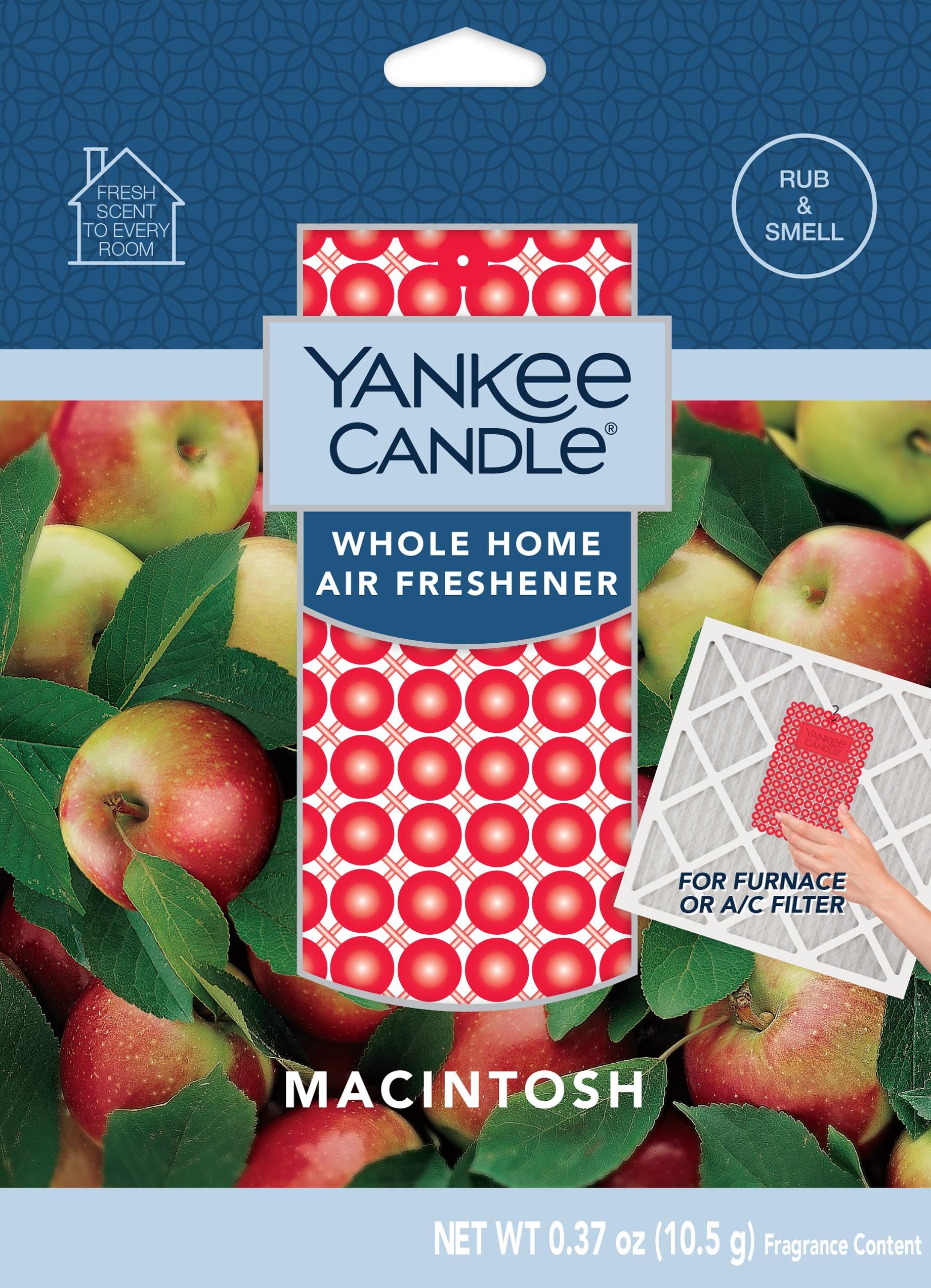 Yankee Candle Whole Home Air Freshener, Long Lasting Odor Eliminating Fragrance for Home, Macintosh (Pack of 1)