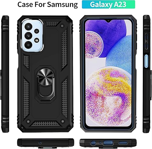 Miniatura 2 de YmhxcY Funda A23, funda para Galaxy A23 5G, funda para Samsung A23 4G con protector de pantalla a prueba de explosiones de grado militar 2 unidades,