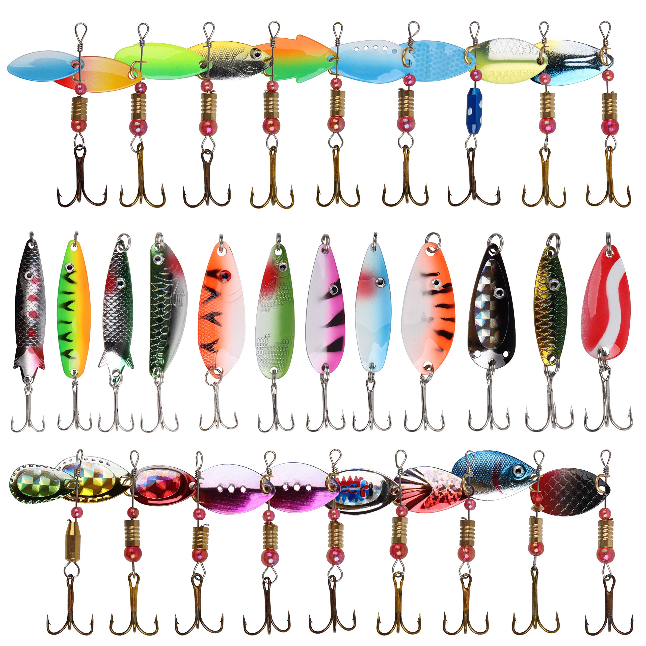 Kit Iscas De Pesca 30 Peças | Spinners E Colheres | Para Truta, Robalo E Mais
