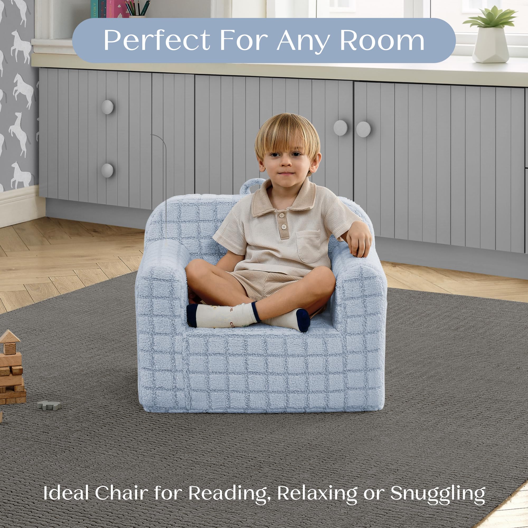 Delta Children Cozee Kids Chair - Blue -3 Delta Children Cozee Kids Chair - Blue -3