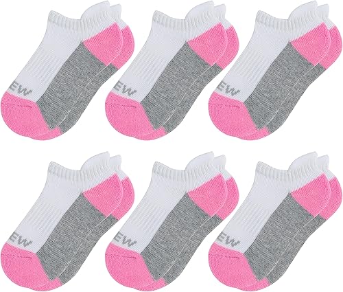 Sunew Calcetines para bebés y niños pequeños, calcetines acolchados atléticos de corte bajo y tobillos, 6 pares