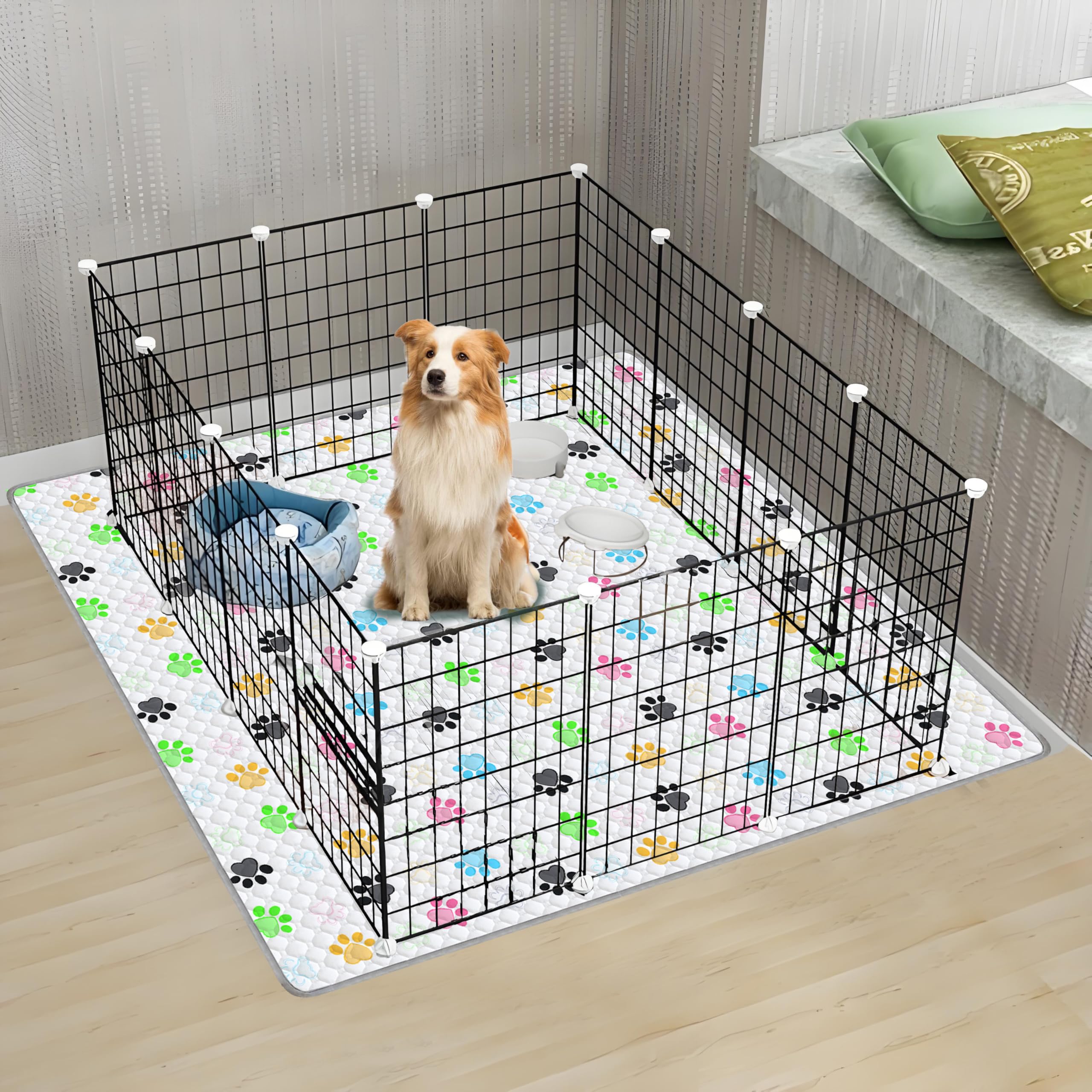 Lot de 2 tapis hygiéniques lavables pour chiens, super absorbants, réutilisables pour l'apprentissage de la propreté, le sol, le canapé, le lit et la cage, 80 x 90 cm