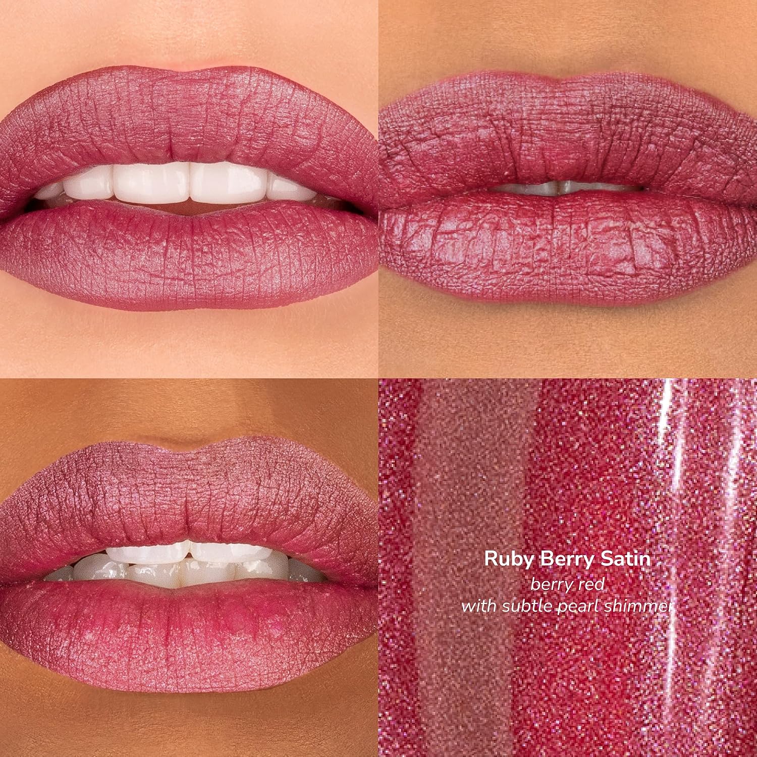 SeneGence LipSense Long-Lasting Liquid Lip Cream, Ruby Berry Satin, 0.25 Fl Oz, Waterproof and Hydrating Creamy Color for Lips for Up to 6 Hour Wear, Vegan Transfer-Proof Cream-to-Matte, Cruelty-Free