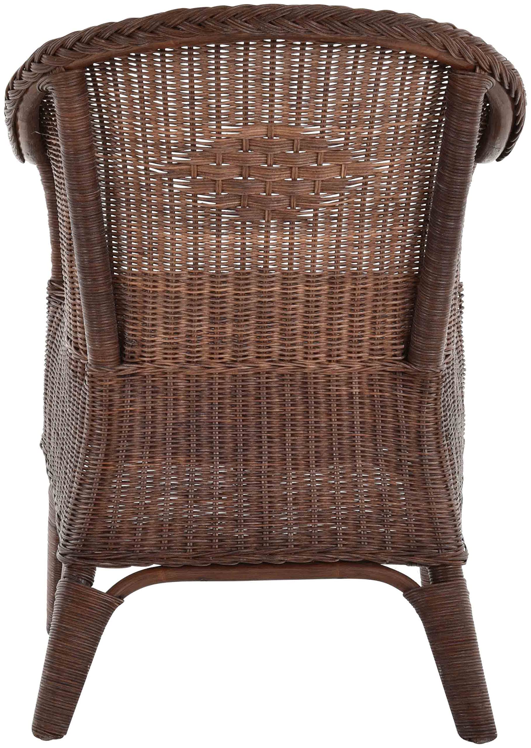 Rattan-Sessel Natur/Esszimmersessel Korb-Sessel/Rattanmöbel Rattansessel Rattanstuhl mit Armlehnen Lounge Flechtsessel (Braun)