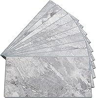 Vista 32 de Palisade Azulejos de vinilo entrelazados impermeables para salpicaduras de 22.8 x 7.31 pulgadas en mármol veneciano, sin juntas, fácil de instalar