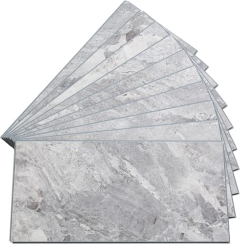 Vista 107 de Palisade Azulejos de vinilo entrelazados impermeables para salpicaduras de 22.8 x 7.31 pulgadas en mármol veneciano, sin juntas, fácil de instalar