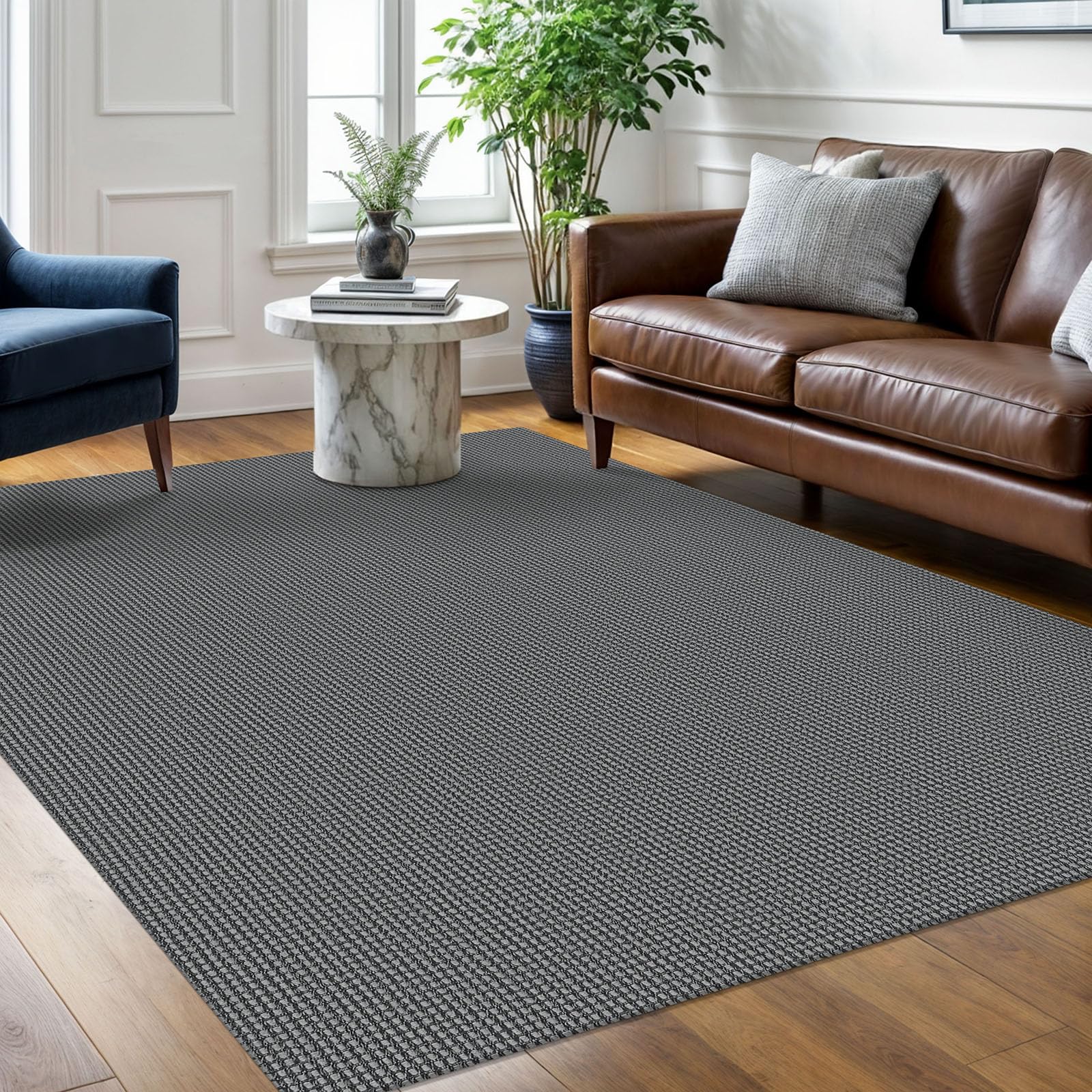 Ivissy Braided Area Rug 5x7 Ft Washable Rugs for Living Room Non Slip Bedroom Rugs Boho Dining Room Rug Cotton Living Room Woven Floor Carpet for