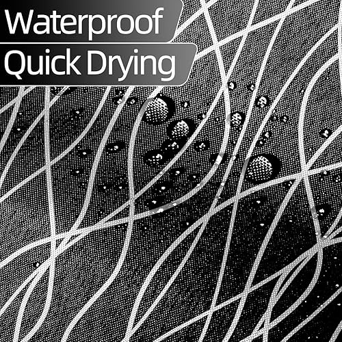 Miniatura 224 de Cortina de ducha pequeña a rayas gris claro degradado para baño, 36 x 72 pulgadas, juego de cortina de ducha geométrica para cabina de RV con Gris