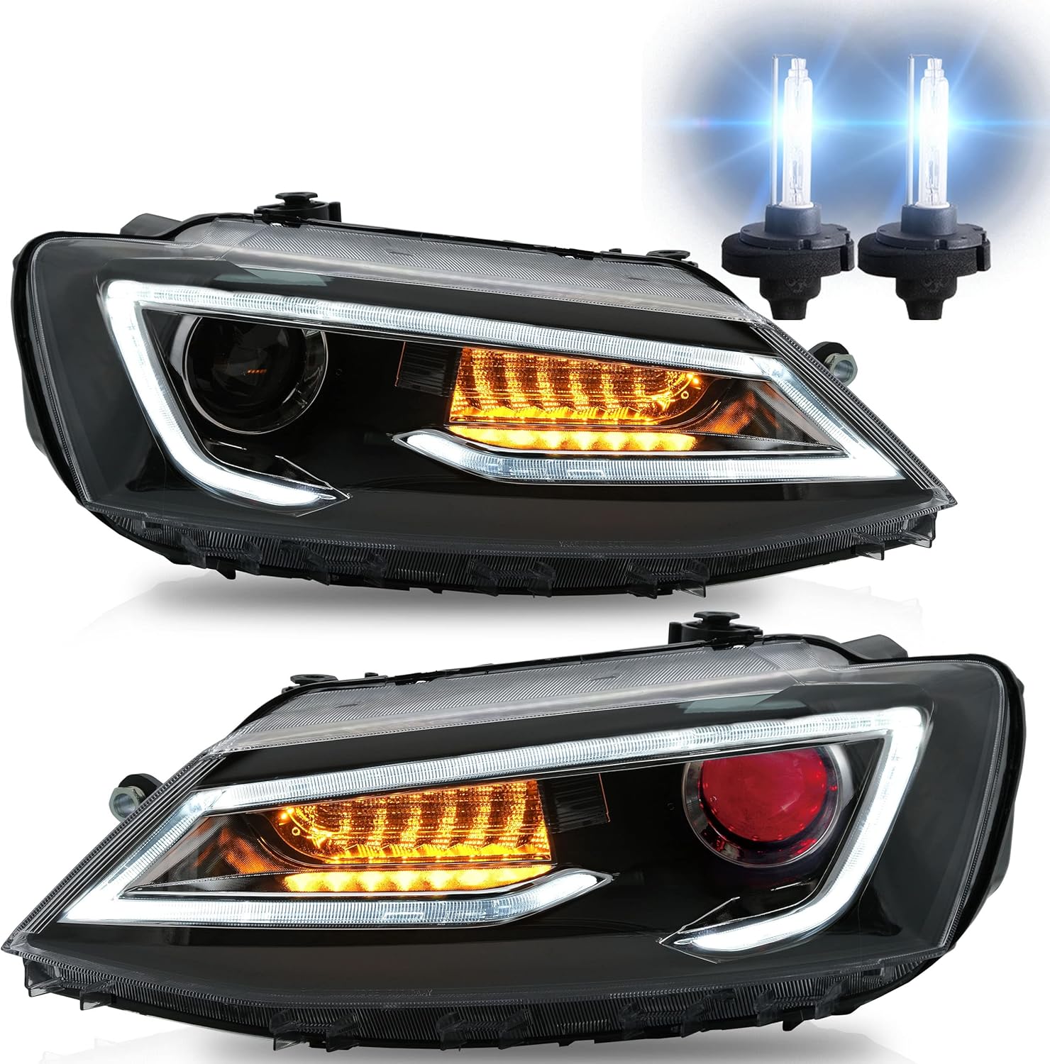 VLAND Headlight Assembly Fit for Volkswagen Jetta 2012 2013