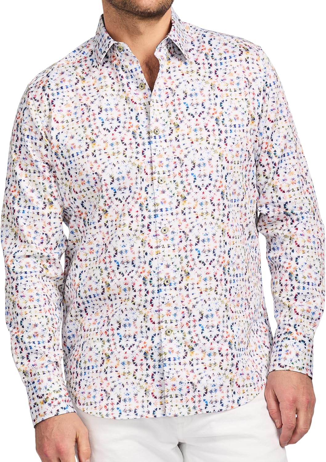 Robert Graham Mens Barlow Long Sleeve Button Down Woven Shirt