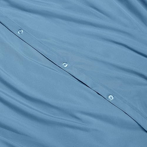 Miniatura 5 de Clara Clark Funda de edredón de microfibra ultra suave de doble cepillado, funda de edredón con cierre de botón y 2 fundas de almohada, cielo azul,
