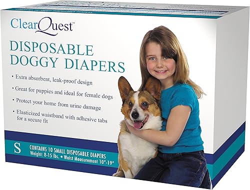 Miniatura 5 de ClearQuest Pañales desechables para perros, pañales para mascotas superabsorbentes a prueba de fugas
