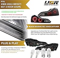 Vista 4 de USR DEPO 08-15 G37 Q60 UPGRADE JDM - Luces traseras LED de carcasa negra (izquierda + derecha) compatibles con Infiniti G37 2008-2013 / Q60