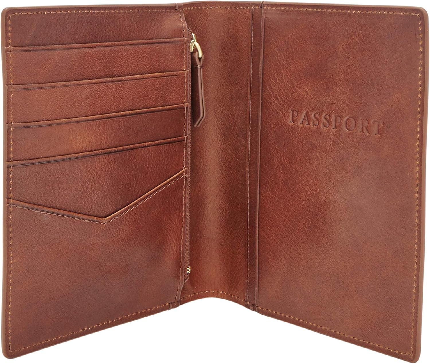 Miniatura 3 de Fossil Cartera de cuero para pasaporte con bloqueo RFID para hombre
