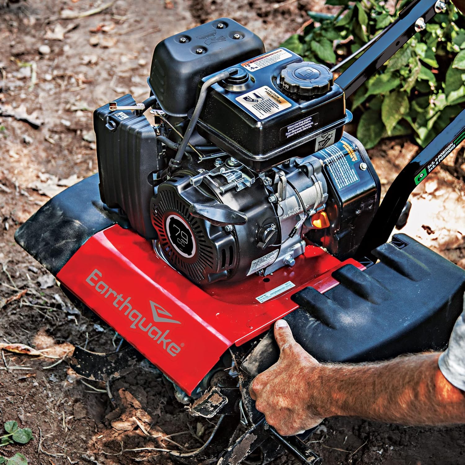 Earthquake Versa 2-in-1 Tiller Cultivator with a 79cc 4-Cycle Viper Engine, Removable Side Shields, Toolless Tilling Width Adjustment, Integrated Transport Wheels, Model: 24734 : Patio, Lawn & Garden