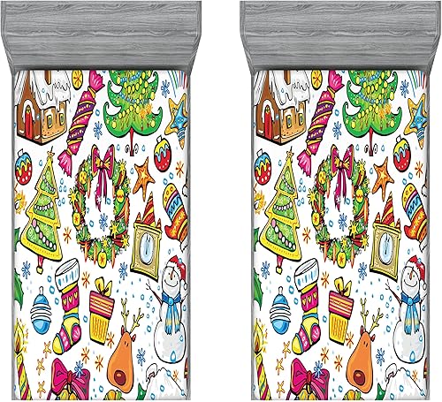 Miniatura 103 de Ambesonne Choo Choo Train Boy - Sábana bajera ajustable para motor de vapor, diseño de tren azul, verde, vintage, funda de cama con bolsillo