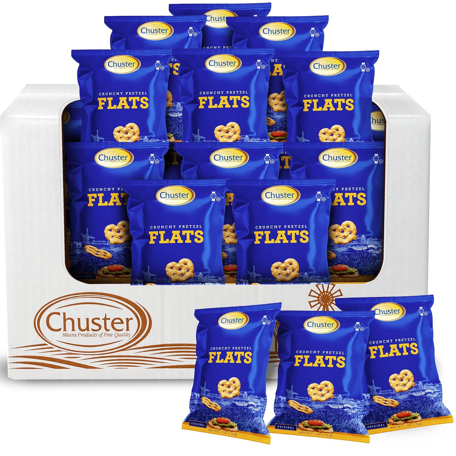 Chuster Individual Pretzel Snack Packs 60 Crispy Pretzels