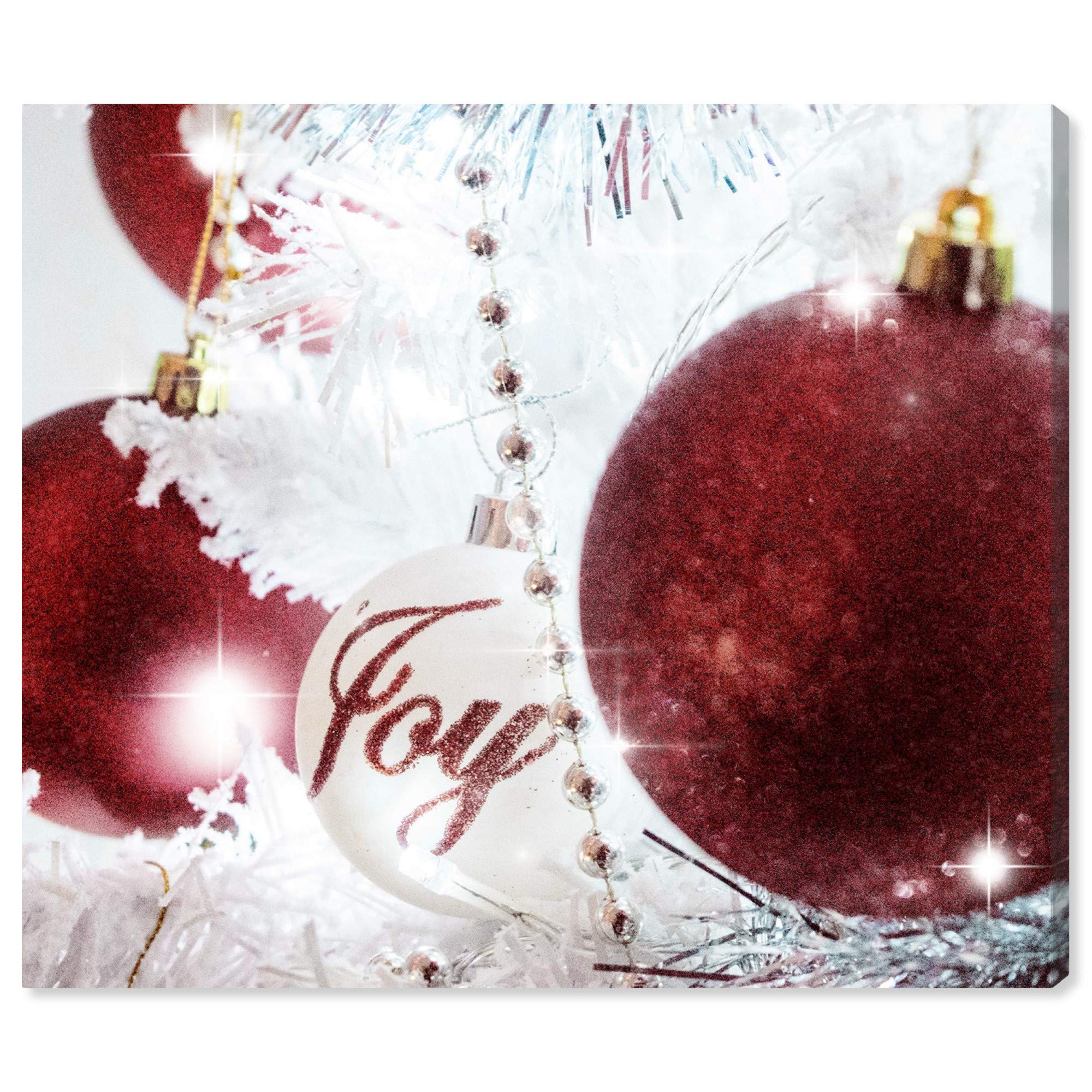 Wynwood Studio Holiday and Seasonal Wall Art Canvas Prints Ornaments' Christmas Home Décor, 24" x 20", Red, White