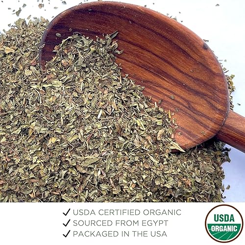 Miniatura 5 de Hojas de menta orgánica, 4 onzas (3.99 oz), té de menta orgánica certificado por USDA, hojas de menta orgánica, hojas de menta secas, té de menta