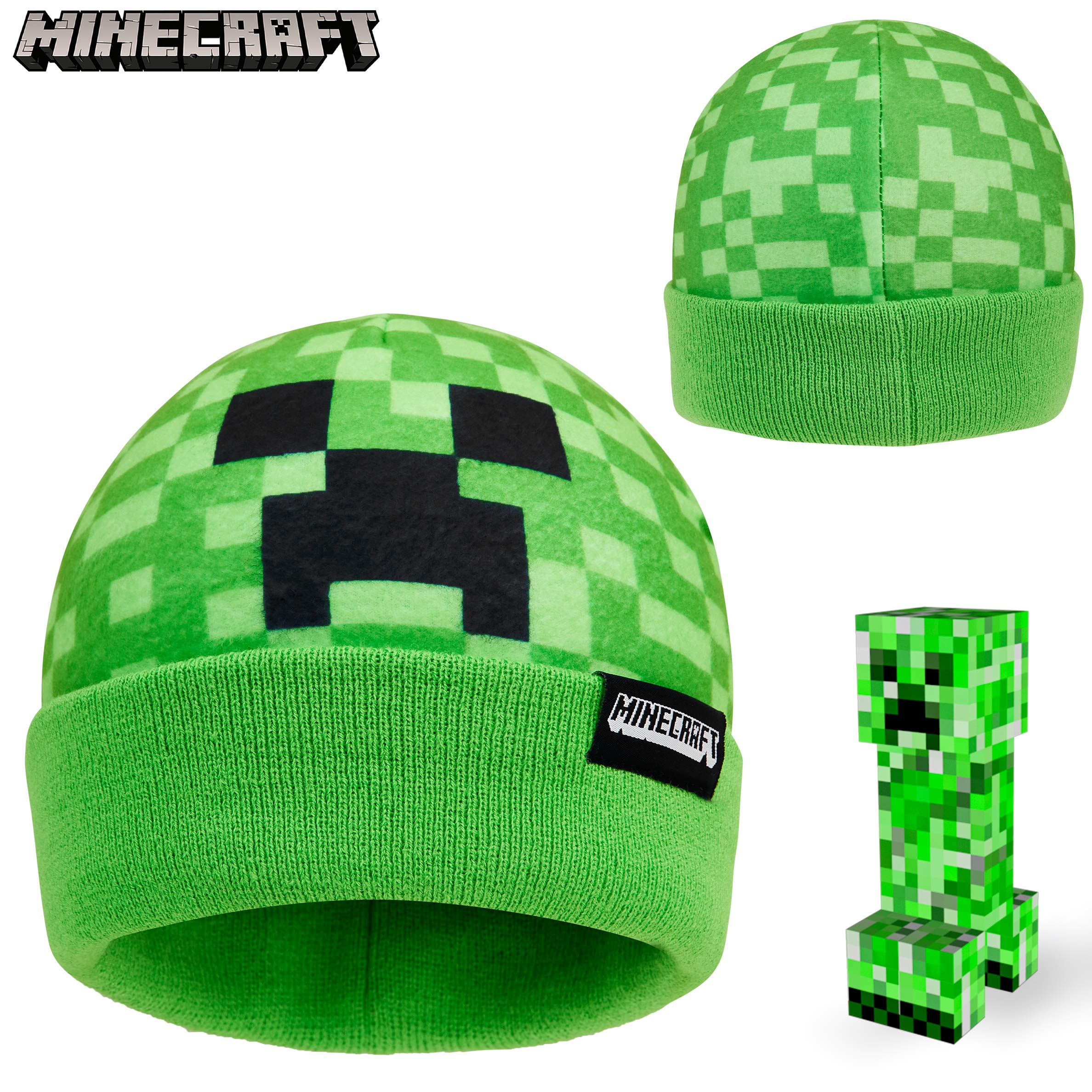 Minecraft Gorros Invierno, Sombrero Pescador o Set Gorro y Guantes con o sin Braga Cuello, Accesorios de Invierno, 6-14 Años