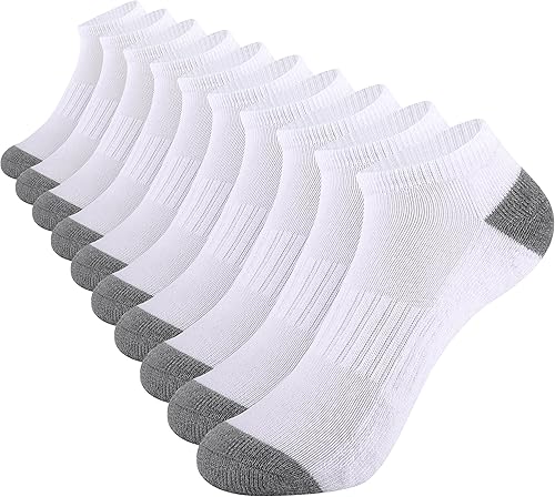 Miniatura 7 de Comfoex 10 pares de calcetines para niños de 4-6, 6-8, 8-10 años, calcetines deportivos de corte bajo para niños, calcetines cortos medio acolchados