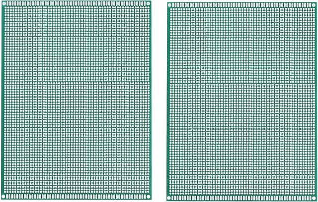 sourcing map PCB Board Single Sided Printed Circuit Prototyping Boards Plated Through Holes for DIY Soldering Electronic Projects, 150mmx200mm, Pack of 2
