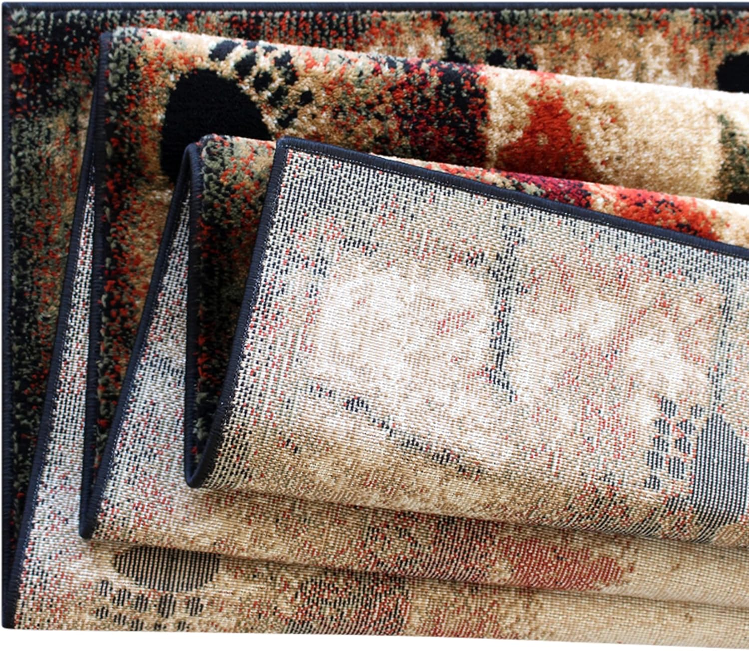 Masada Rugs, Cabin Lodge Area Rug Bear and Cub Scene (6 Feet X 9 Feet) - Image 5