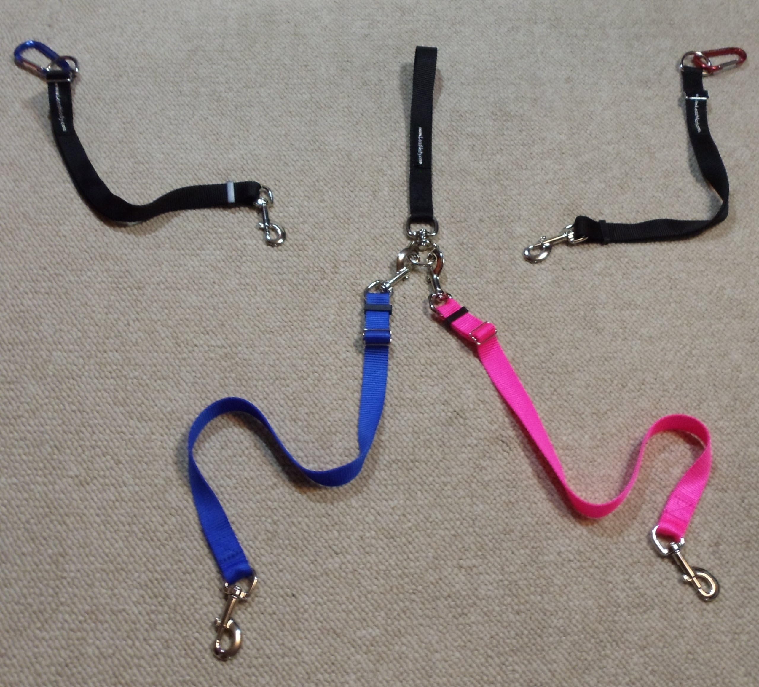 Leash Lady~2 Dog Pet Truck Bed Tether Restraint & Leash all in One!~Truck Tether & Leash All in One!~Swivel, Adjustable Nylon Straps~One Size Fits All Trucks~SUV'S~Minivans