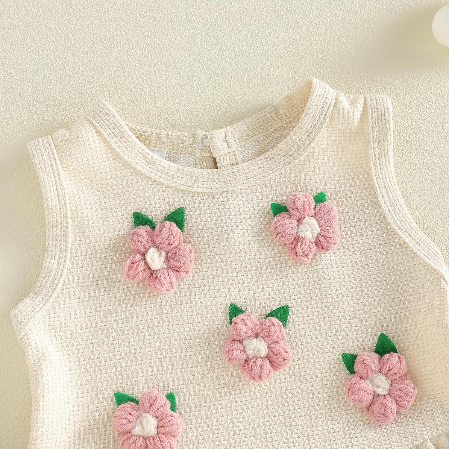 YINGISFITM Toddler Girl Clothes Baby Summer Waffle Knit Tank Top Sleeveless Shirt Jeans Shorts Floral Outfit Girls Clothing