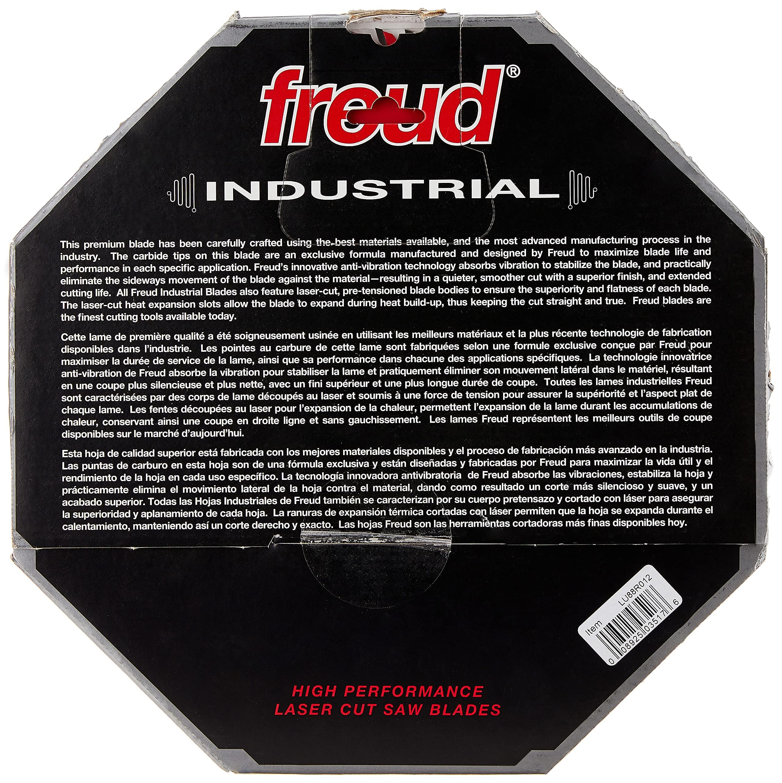 Freud Hoja de corte cruzado de acabado fino de grano fino de 30,5 cm x 80T (LU88R012)