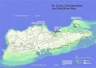 Home Comforts St. Croix Island Map - Virgin Islands National Park - Vivid Imagery Laminated Poster Print - 24 Inch by 36 Inch Laminated Poster With Bright Colors