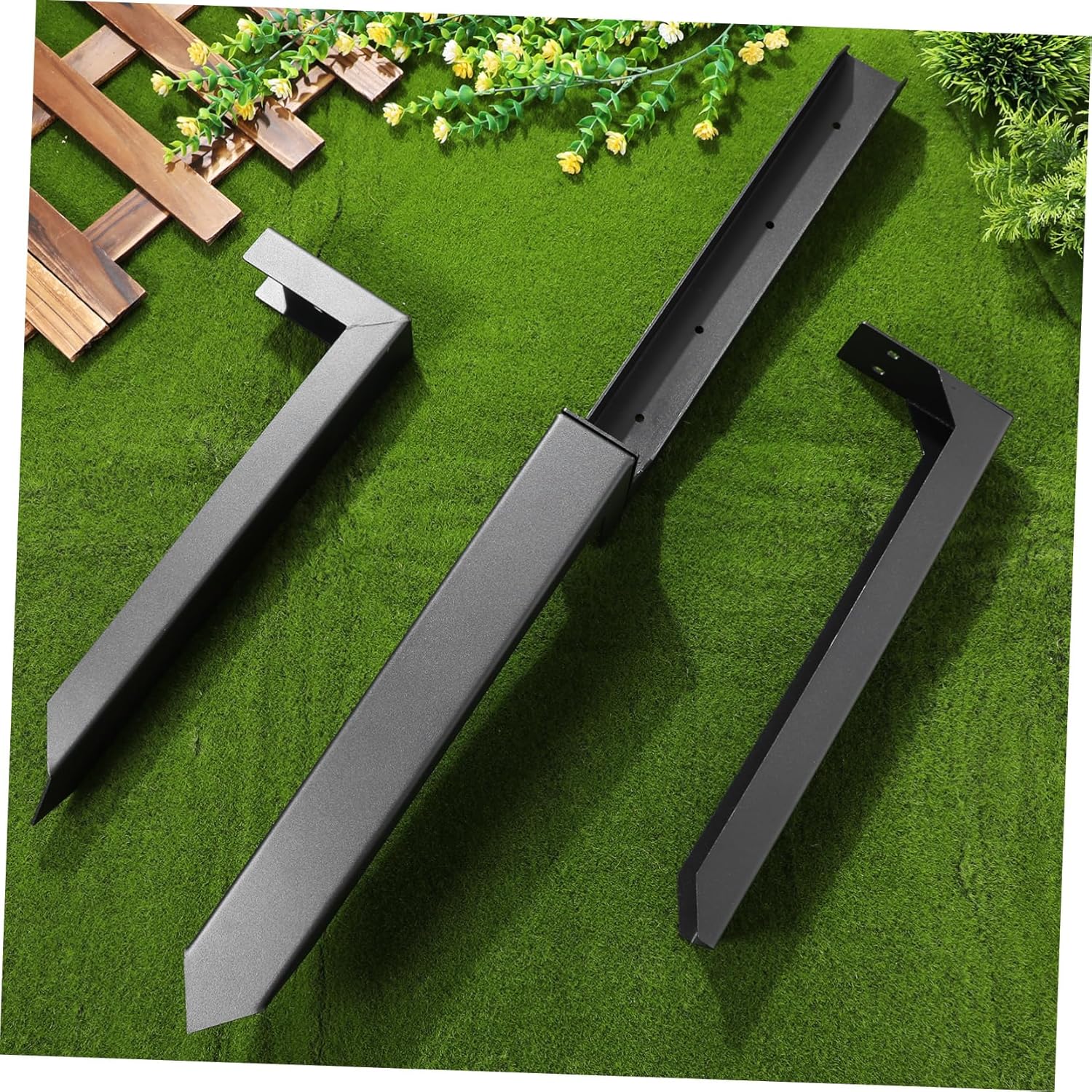 TEHAUX Heavy Duty Fence Post Repair Kit 2 Pcs Ground Spike Anchors for Stabilizing Broken Wooden Posts for Outdoor Use