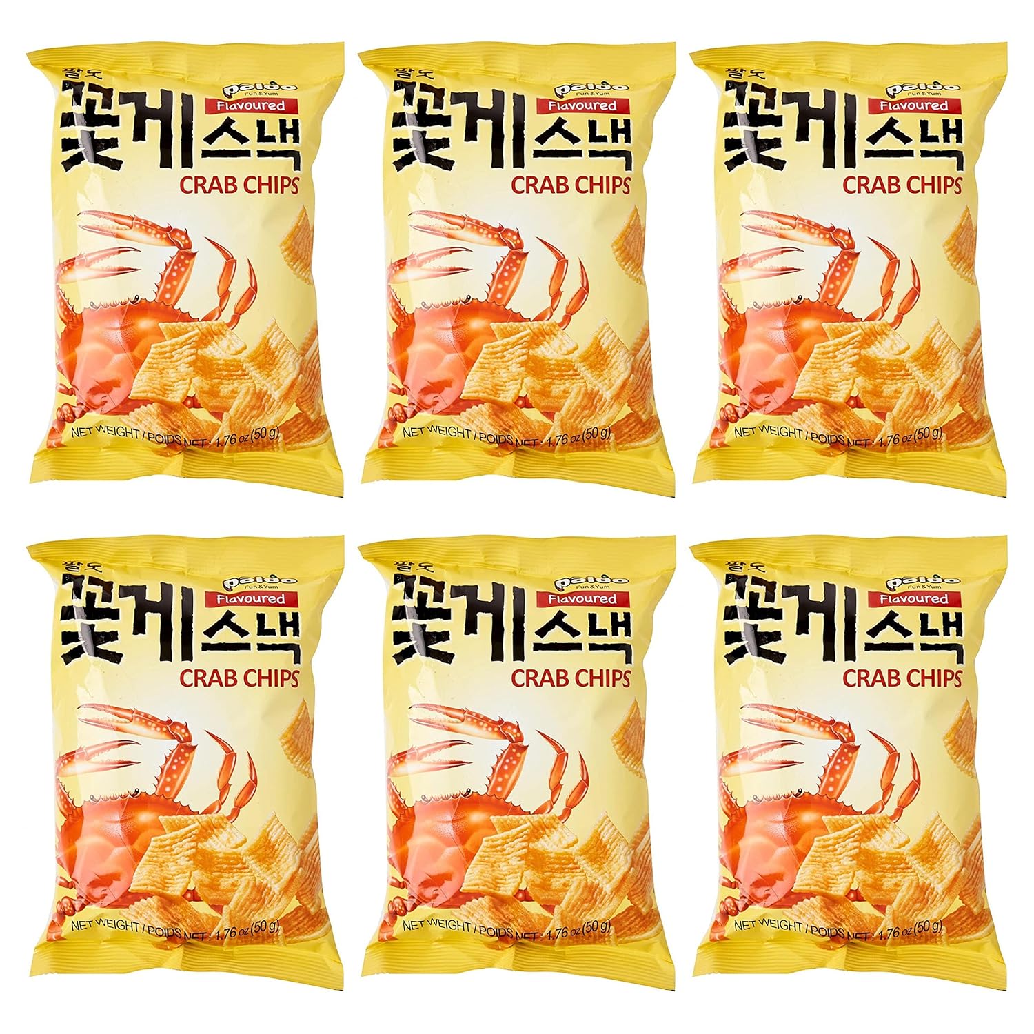 Paldo Crab Chips (6 Pack, Total of 10.56oz)