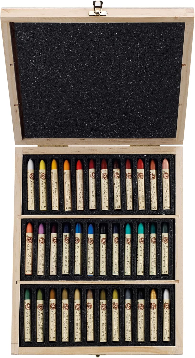 SENNELIER Oil French Pastel for Professional Artists, Wooden Box Set of 36