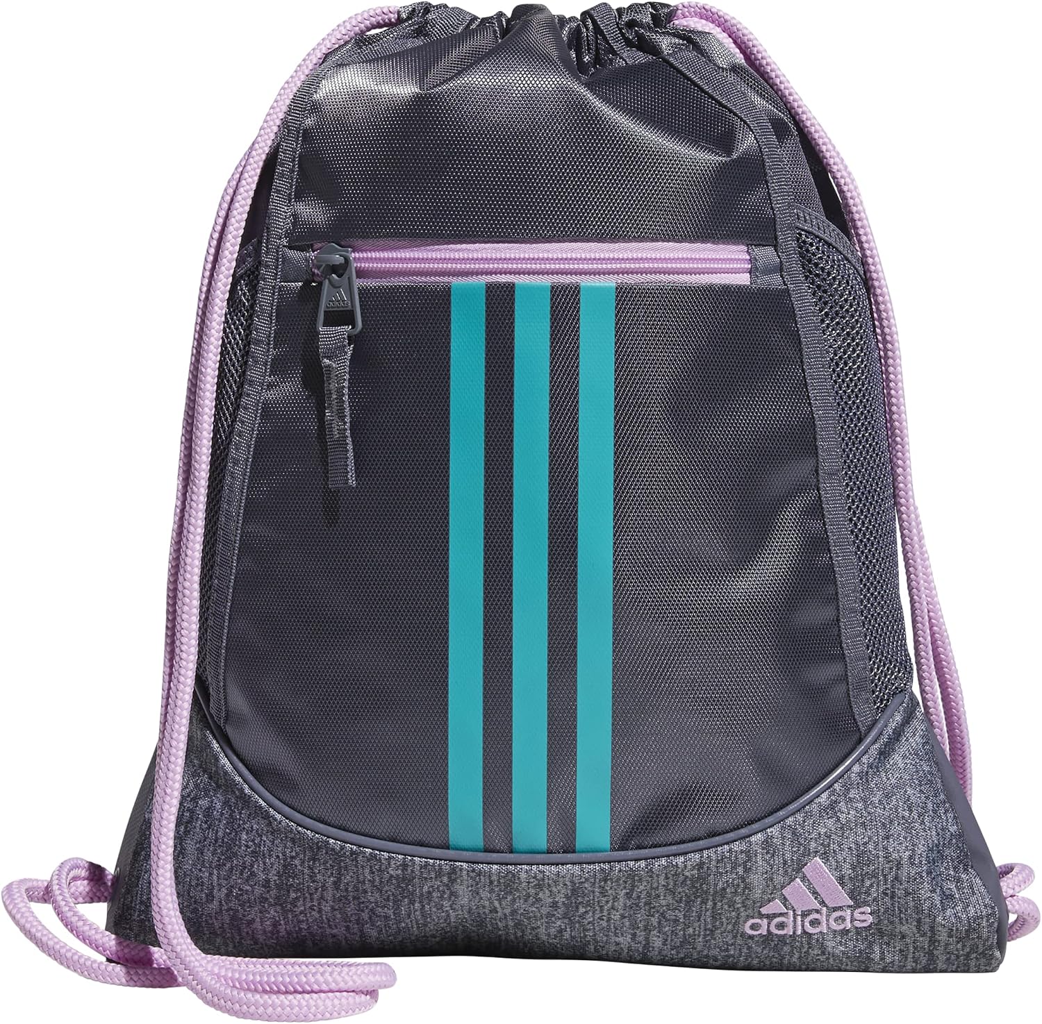 adidas Alliance II Sackpack, Onix/Onix Jersey/Clear Lilac Purple/Hi-Res Aqua Gr, One Size