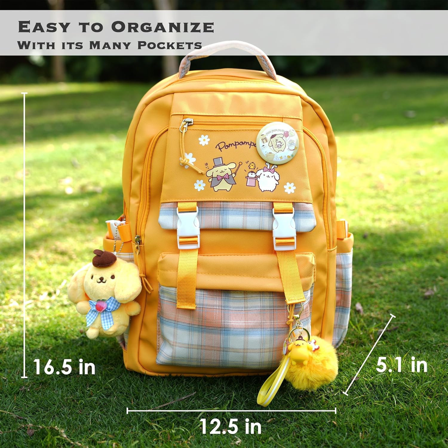 Juju Yellow Kawaii Backpack - Cute Kawaii Stuff Mochila Kawaii - Yellow Backpack - Cute Backpacks For Girls - Cute Backpack Kawaii Backpacks For School Girls - Cute Backpack For School - Image 5