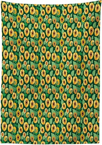 Miniatura 2 de Girasol al aire última intervensión mantel por lunarable, patrón de campo de RURAL inspirado en Folk Arte Vida Rural Farmhouse, decorativo lavable