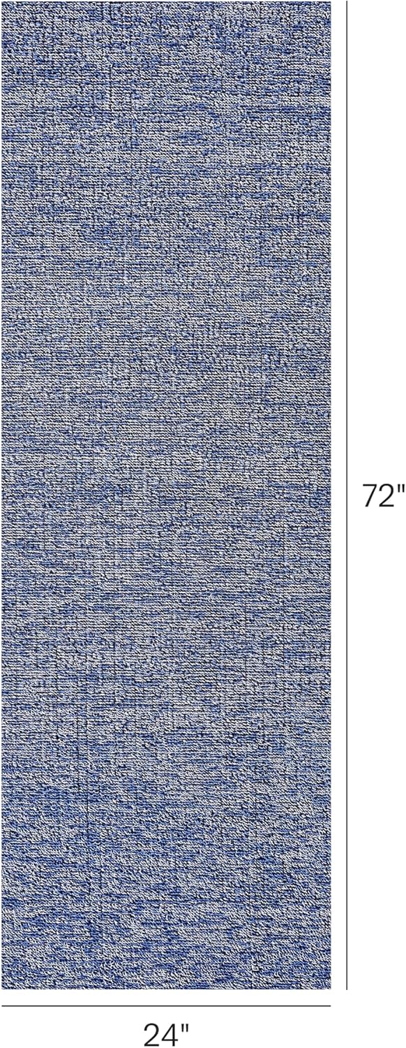 Chilewich Heathered Shag Mat - Premium Indoor/Outdoor Runner Rug for Entryway, Bathroom, Patio, Kitchen - Waterproof Backing - Cornflower 2' x 6' (Runner)