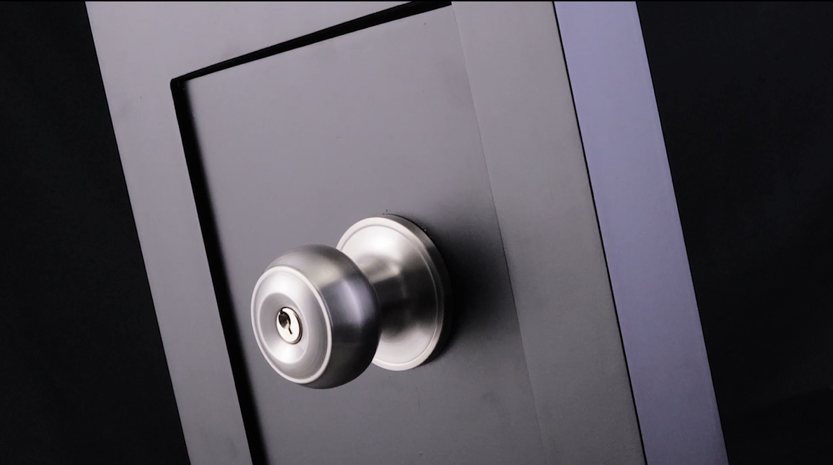 Probrico Colonial Style Privacy Door Knob – Brushed Nickel Bathroom/Bedroom Lock With Adjustable Latch