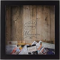Lawrence Frames Black 10x10 Shadow Box Ticket Holder - Concert Memories Display with Top Slot