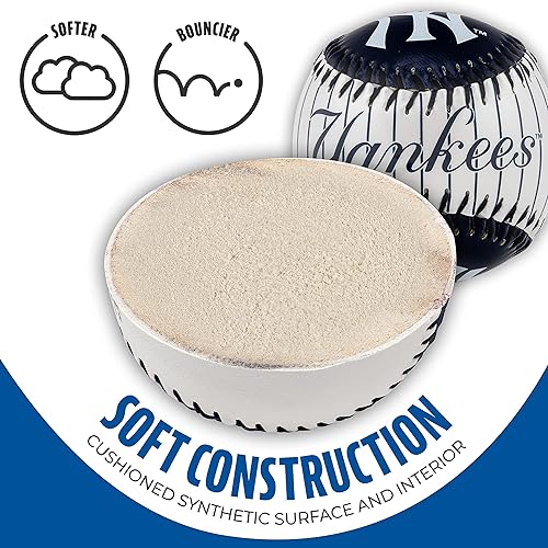 Vista 3 de Franklin Sports MLB Team Soft Baseballs - Team Logo - Fan Shop Toy Baseball for Kids - Decoration for Desks and Office