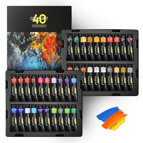 Magicfly Oil Paint, 40pcs(18ml/0.6oz), Rich Pigments Vibrant Non Toxic Paints